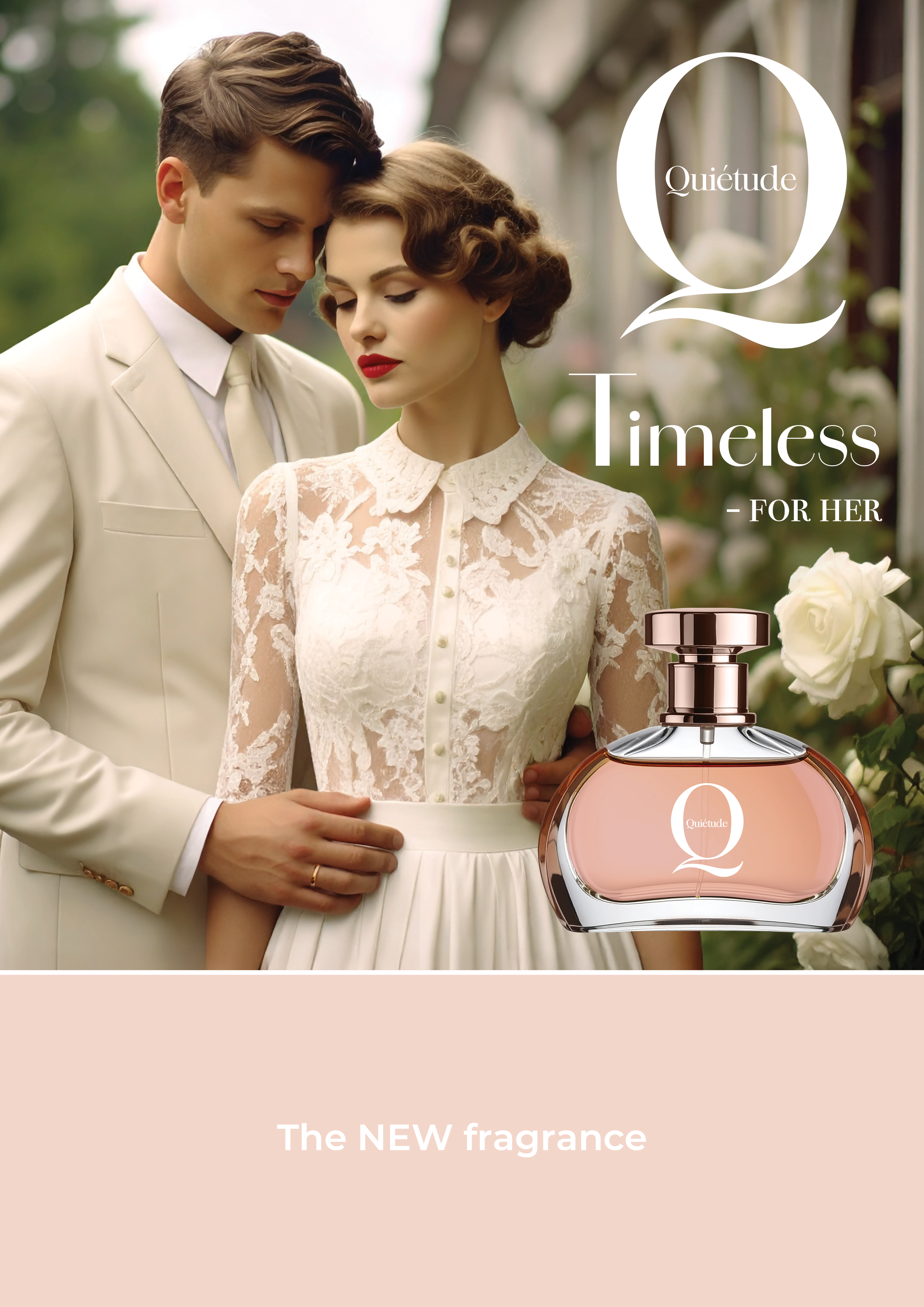 Quietude's Timeless women's perfume Advertisement design by Melissa Sherley