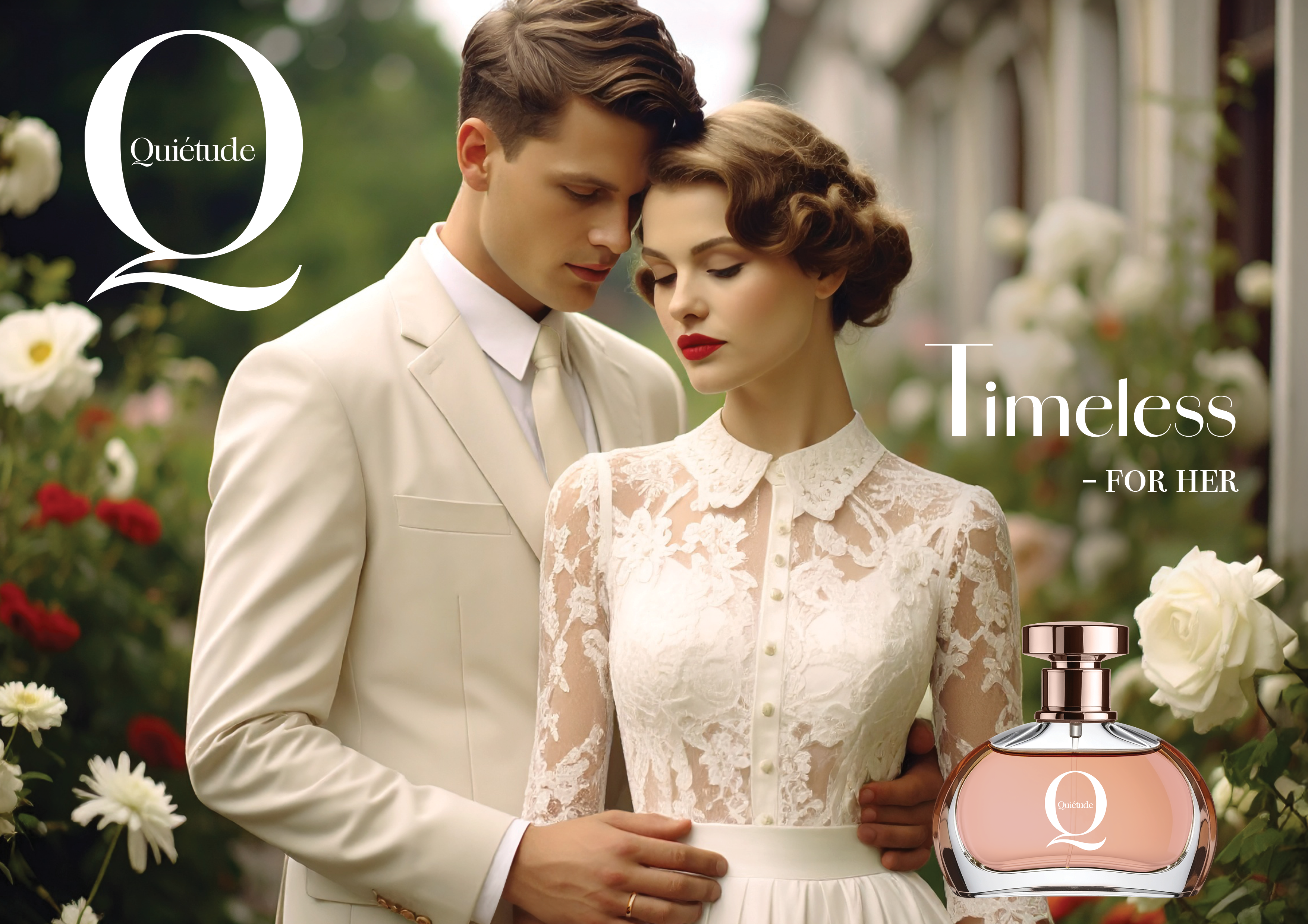 Quietude's Timeless women's perfume Advertisement design by Melissa Sherley