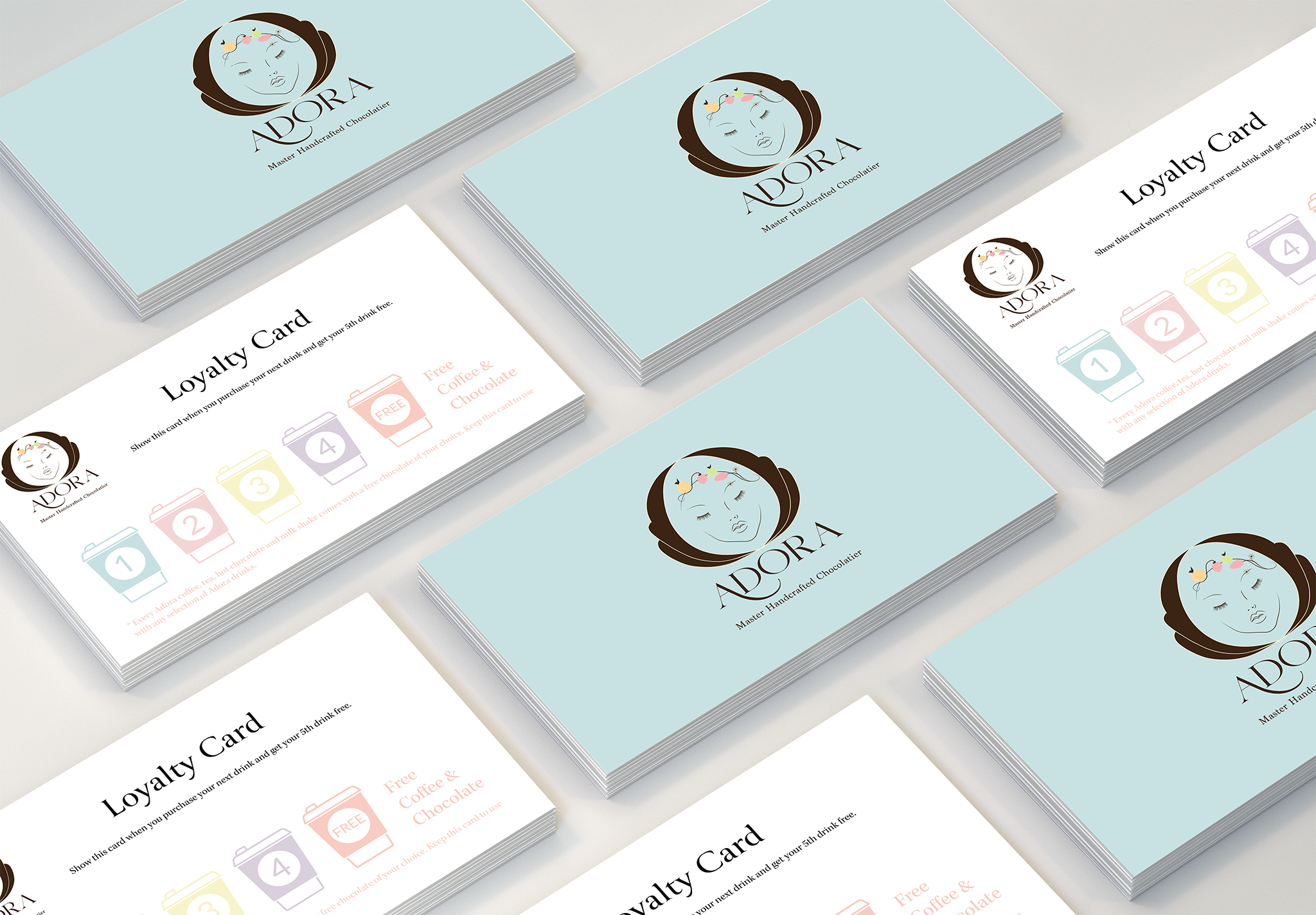 Adora loyalty card design by Graphic Designer Melissa Sherley